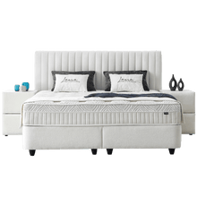 Lit Laura — Boxspring velours à coffre de rangement