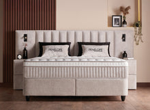 Lit Penelope — Boxspring coffre à liseuses intégrées