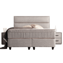 Lit Suna — Boxspring tissu à coffres de rangement