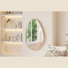 Miroir Rana — Forme organique, chêne vieilli