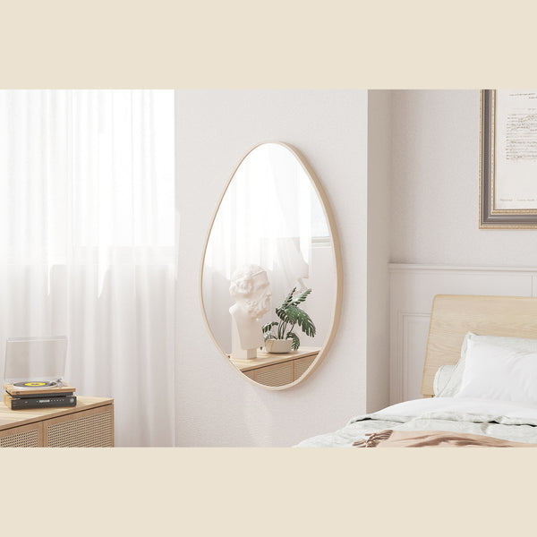 Miroir Romi — Forme galet, chêne vieilli