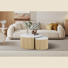 Set de 2 tables basses Rowan — Décor marbre beige