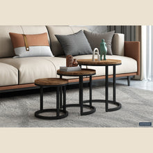 Table d'appoint Plano — Set de 3, bois de manguier