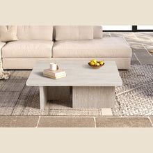 Table basse Arallo 120×120 — Travertin ou chêne