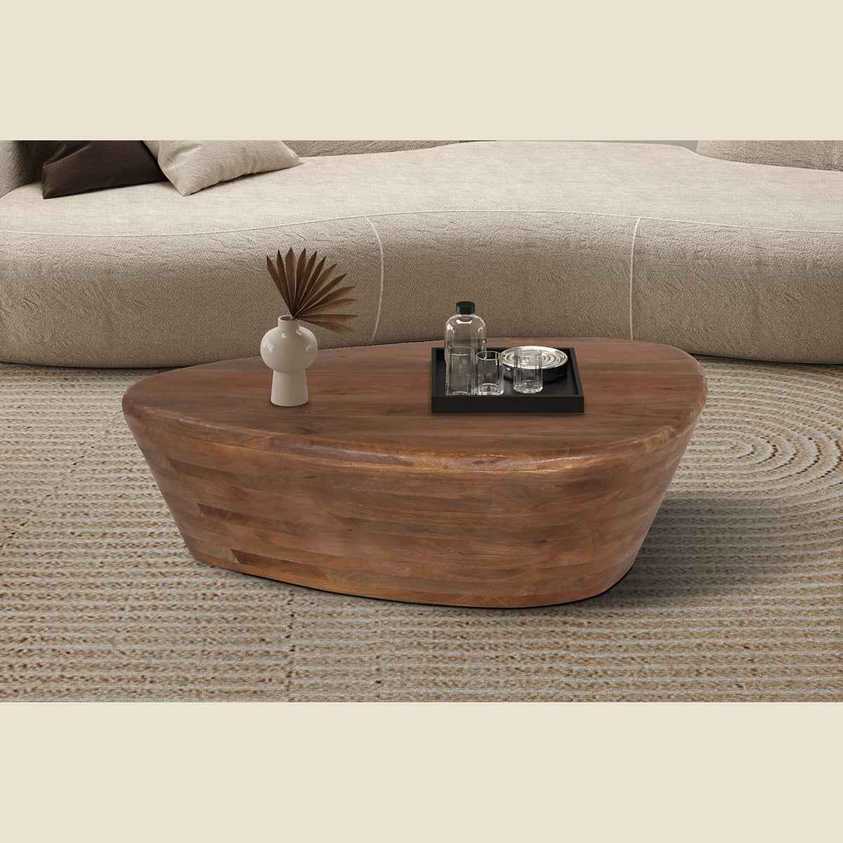 Table basse Evan — Bois de manguier massif
