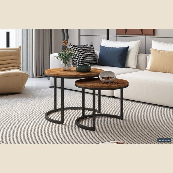 Tables basses Goja — Set de 2, bois de manguier