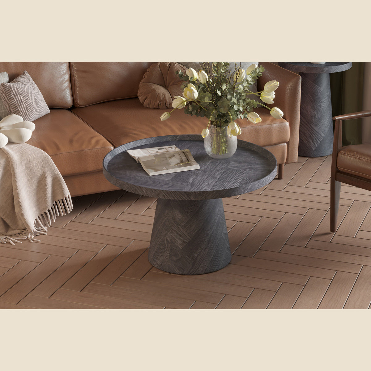 Table basse Manus — Décor gris foncé