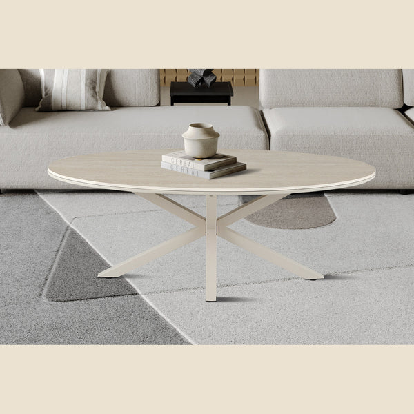 Table basse Noa — Aspect travertin