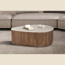 Table basse Nolan — Manguier & travertin