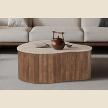 Table basse Paul — Manguier & travertin