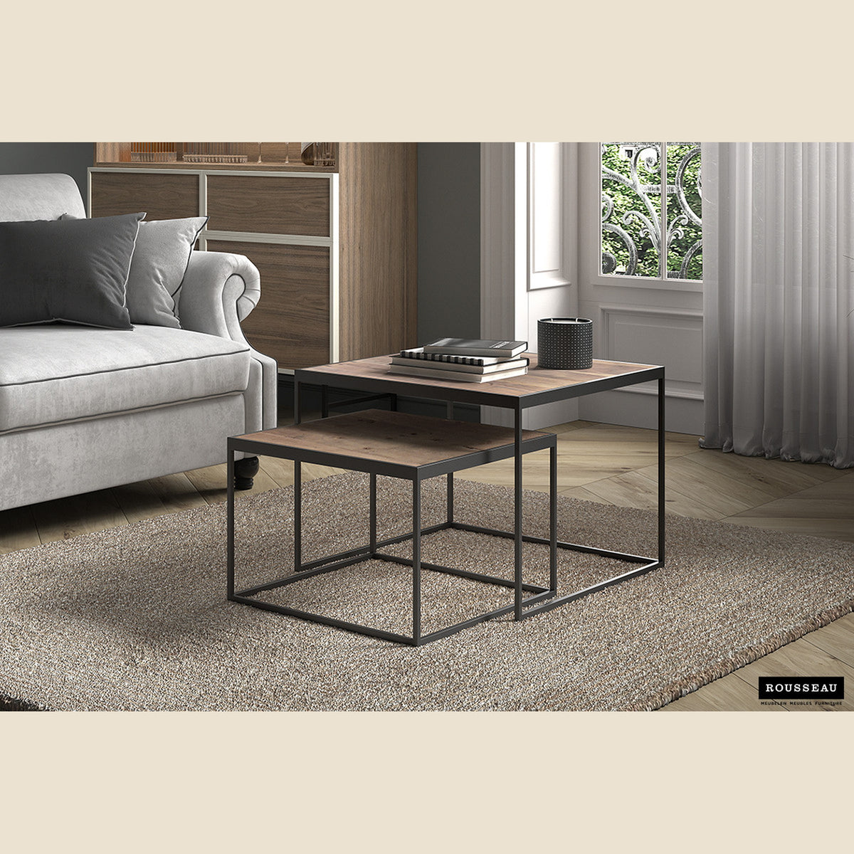 Table basse Quinn (set de 2) — Bois de manguier