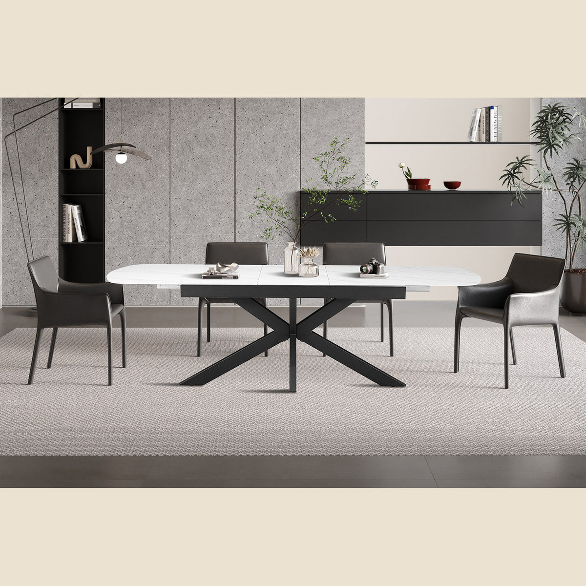 Table extensible Hestia — 180-220 cm, ovale danoise