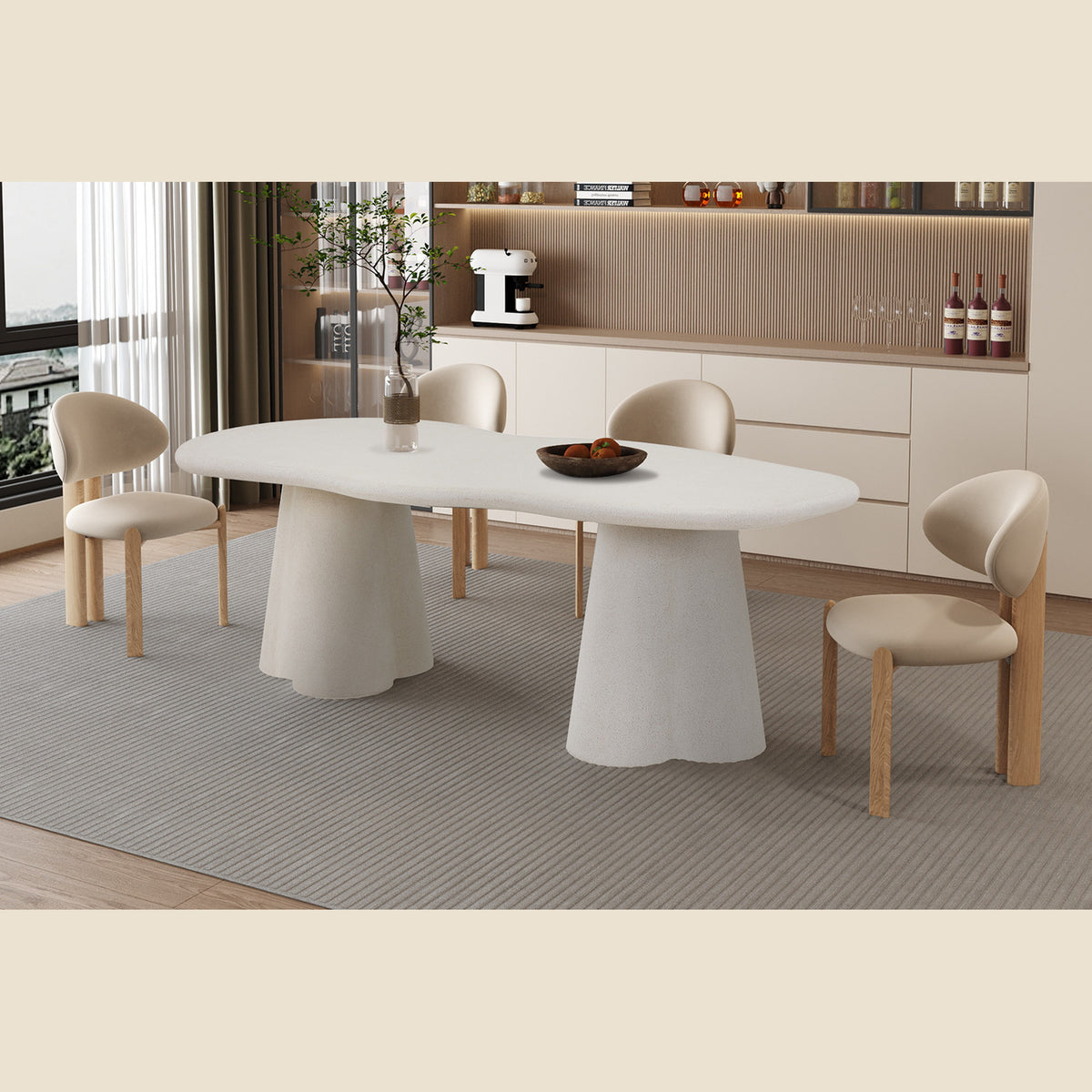 Table Faro — Effet ciment, organique ou ronde