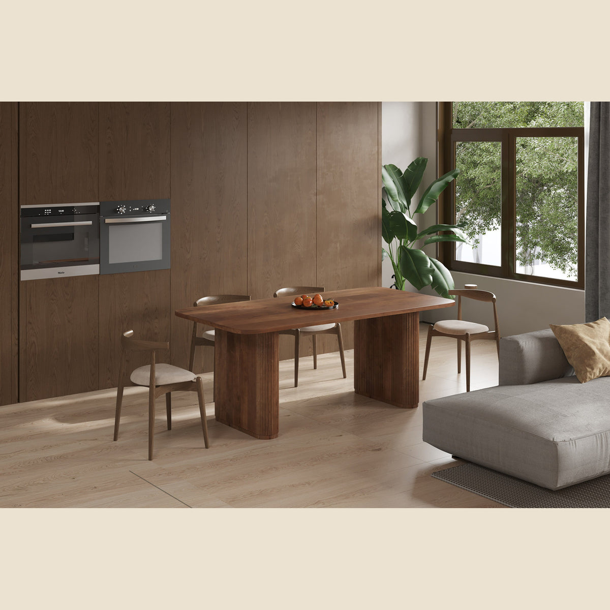 Table Jean — Bois de manguier, ovale danoise 200 cm
