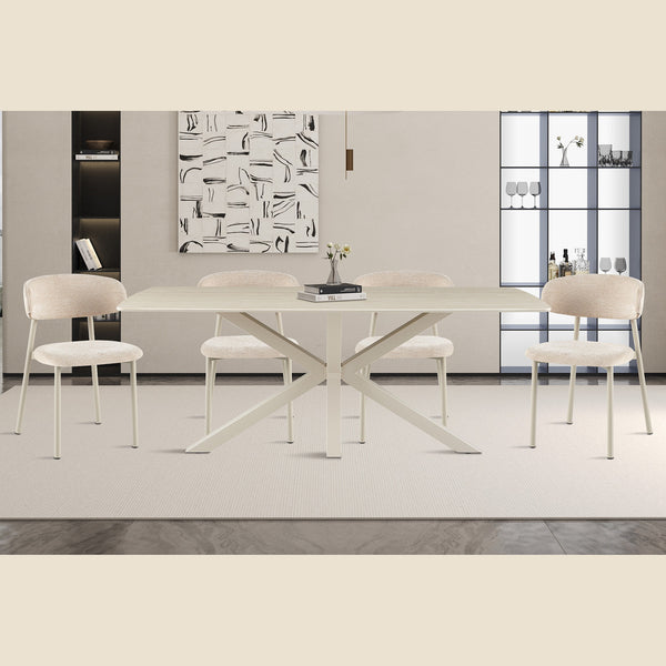 Table Noa — Effet pierre baroque beige