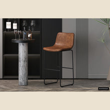 Tabouret de bar Mancia — PU cognac