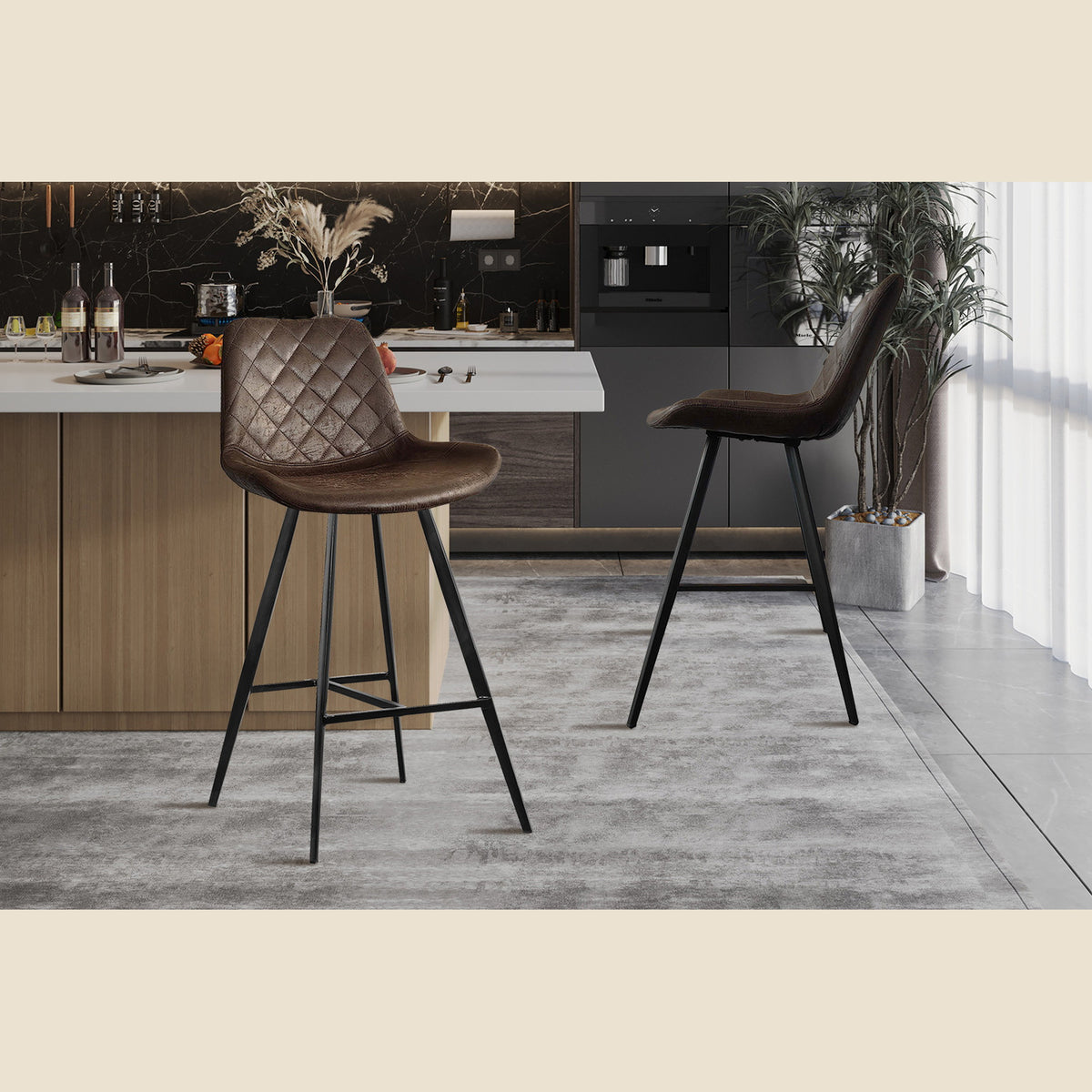 Tabouret de bar Palmas — PU capitonné