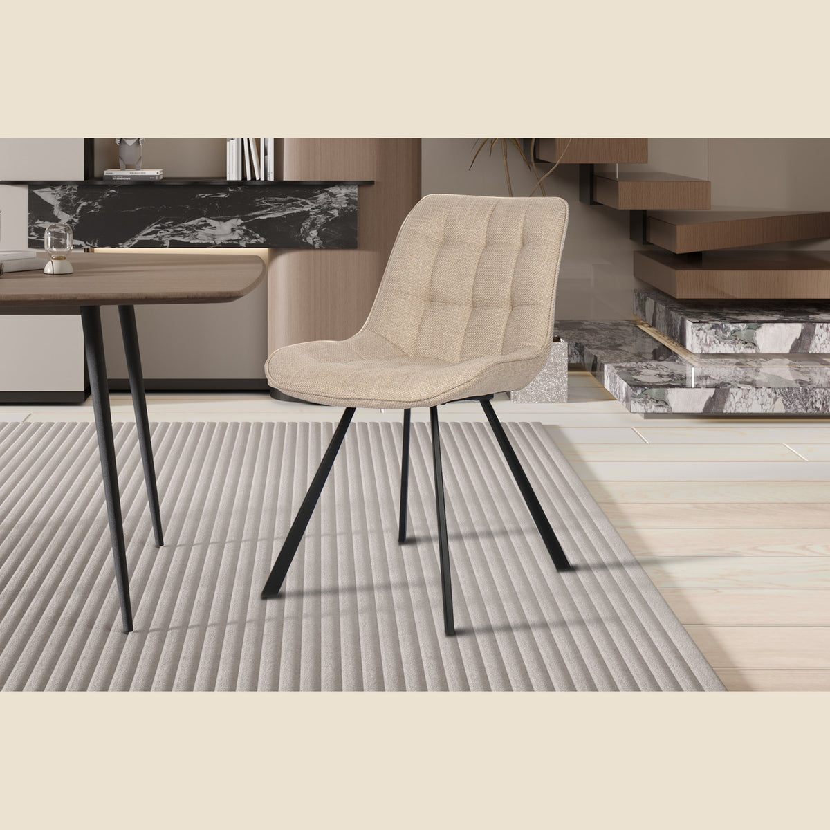 Chaise Ariba — Tissu chiné
