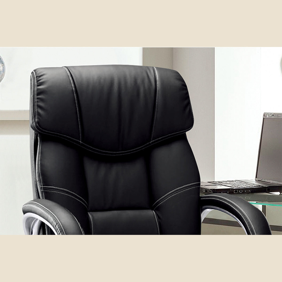 Chaise de bureau Dali — Simili cuir noir