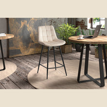 Chaise de comptoir Juta — Velours