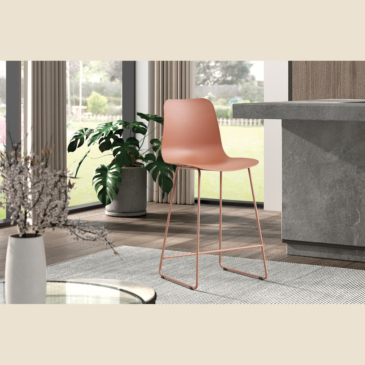 Chaise de comptoir Marie — Polypropylène