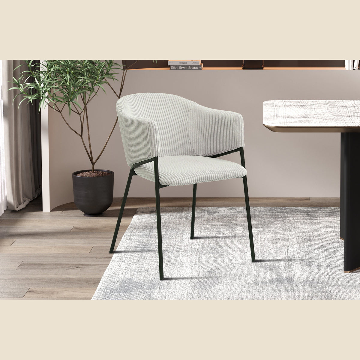 Chaise Hugo — Velours côtelé