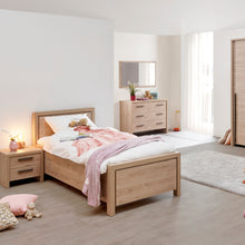 Chambre Viola CASTELLA pour enfant : lit 90, chevet, commode et armoire 2 portes coulissantes