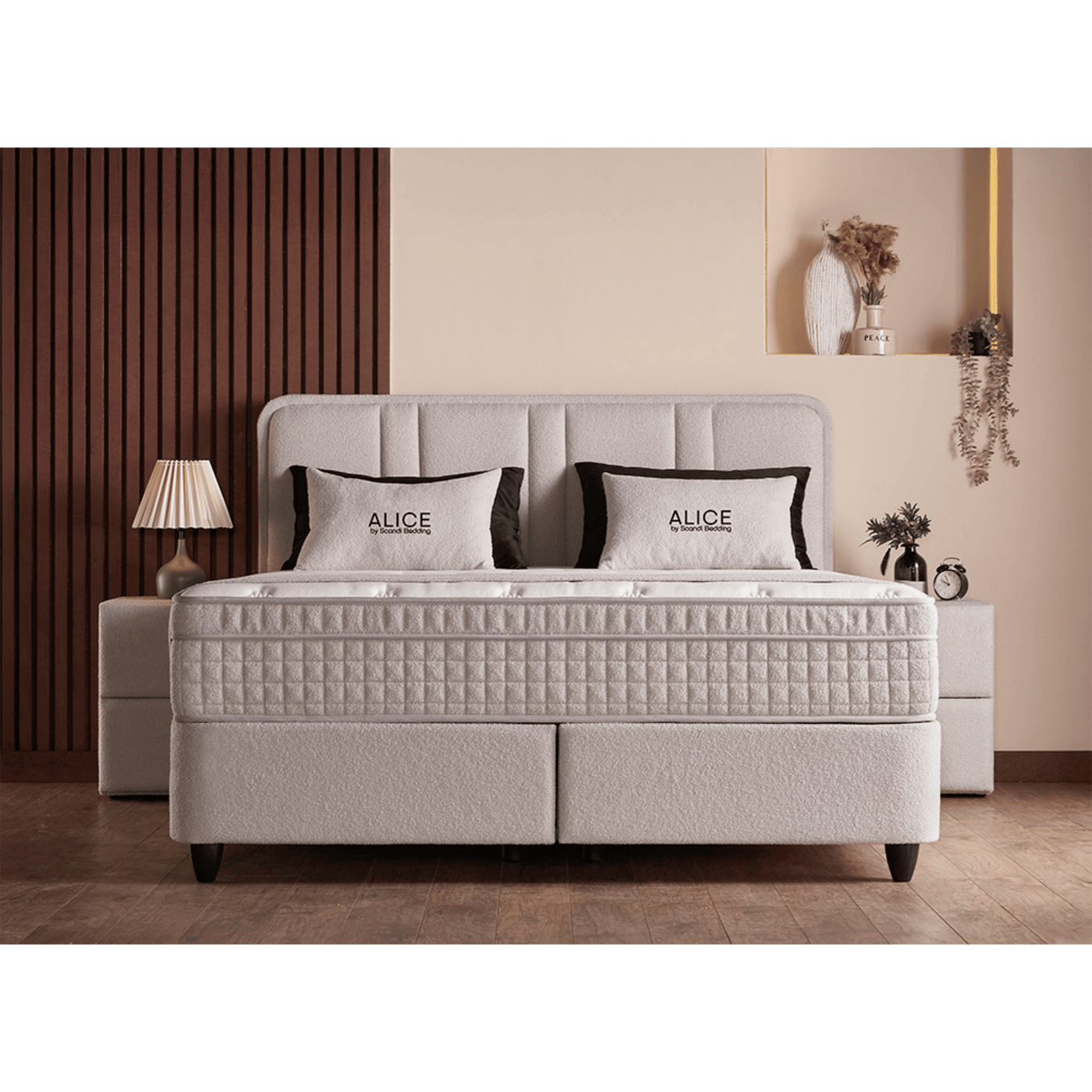 Lit Alice — Boxspring velours à coffres