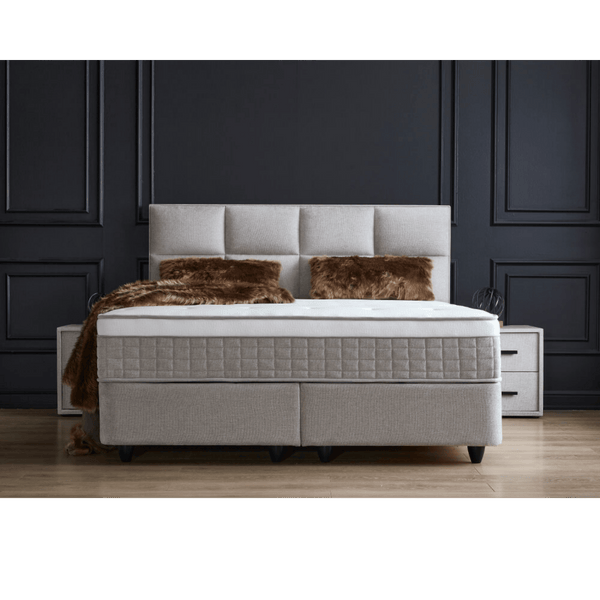 Lit Ayana — Boxspring capitonné à coffres