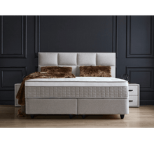 Lit Ayana — Boxspring capitonné à coffres
