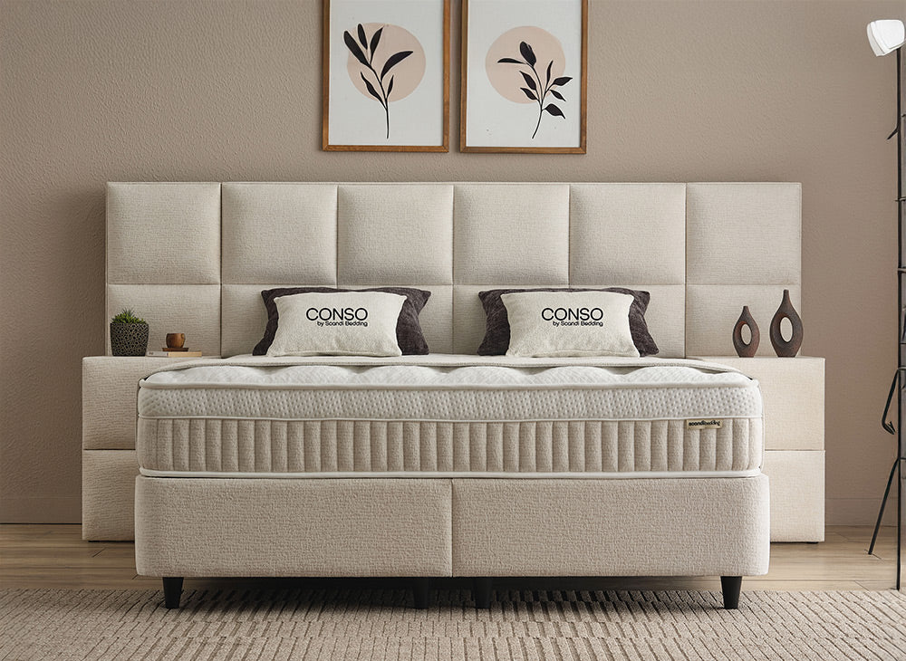 Lit Conso — Boxspring à coffres de rangement