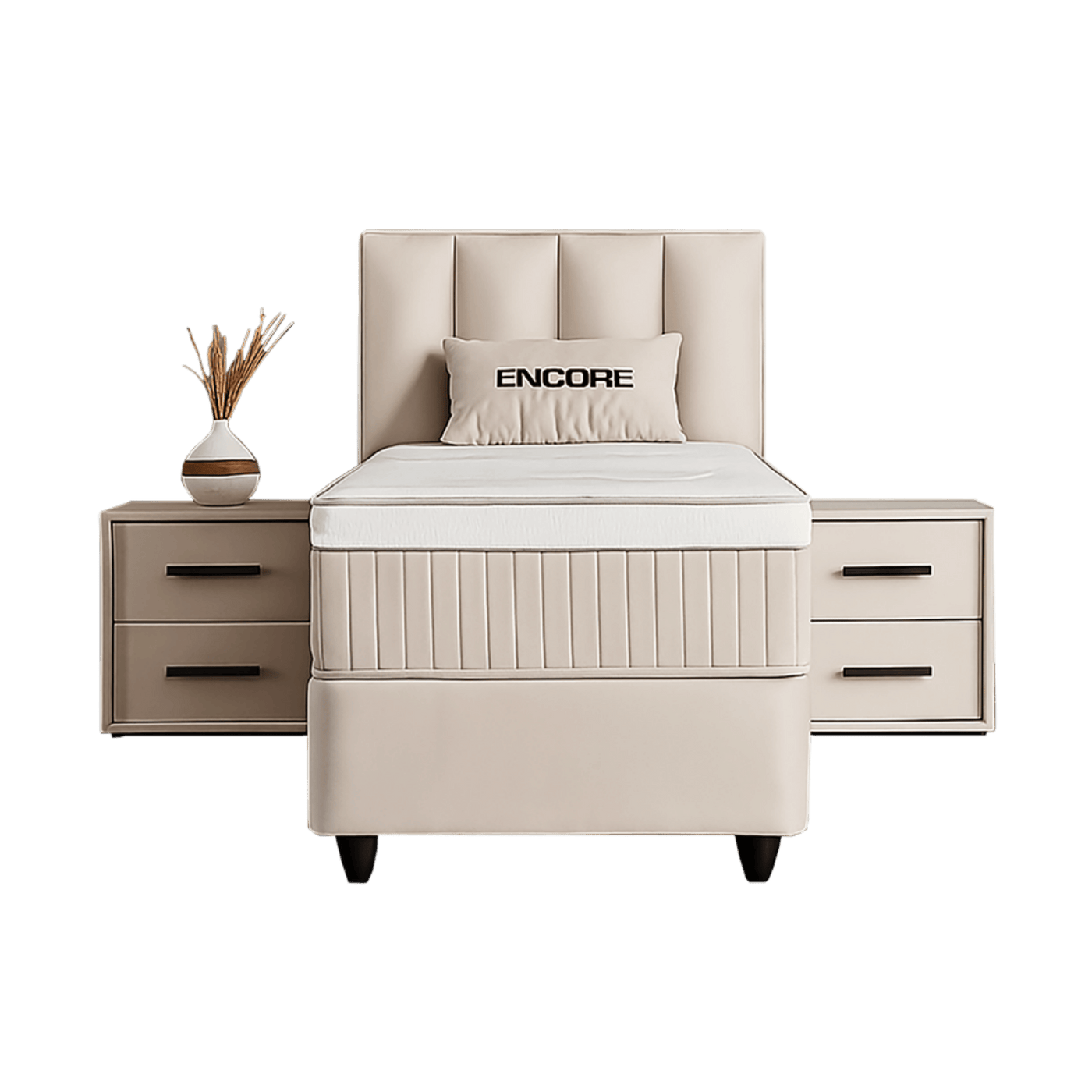 Lit Encore — Boxspring velours à coffres