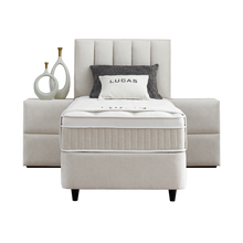 Lit Lucas — Boxspring velours à coffres