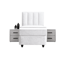 Lit Lucy — Boxspring velours à coffres