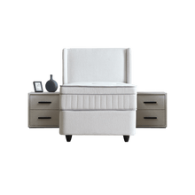 Lit Ruby — Boxspring velours à coffres