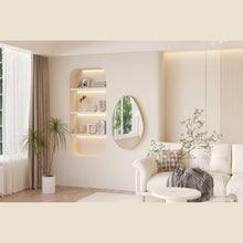 Miroir Rana — Forme organique, chêne vieilli
