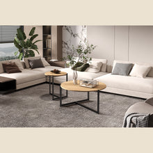 Set de 2 tables basses Pola — Décor chêne vieilli
