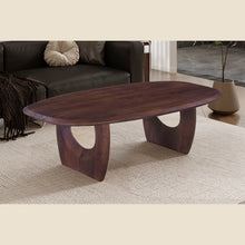 Table basse Braga — Ovale, bois de manguier massif