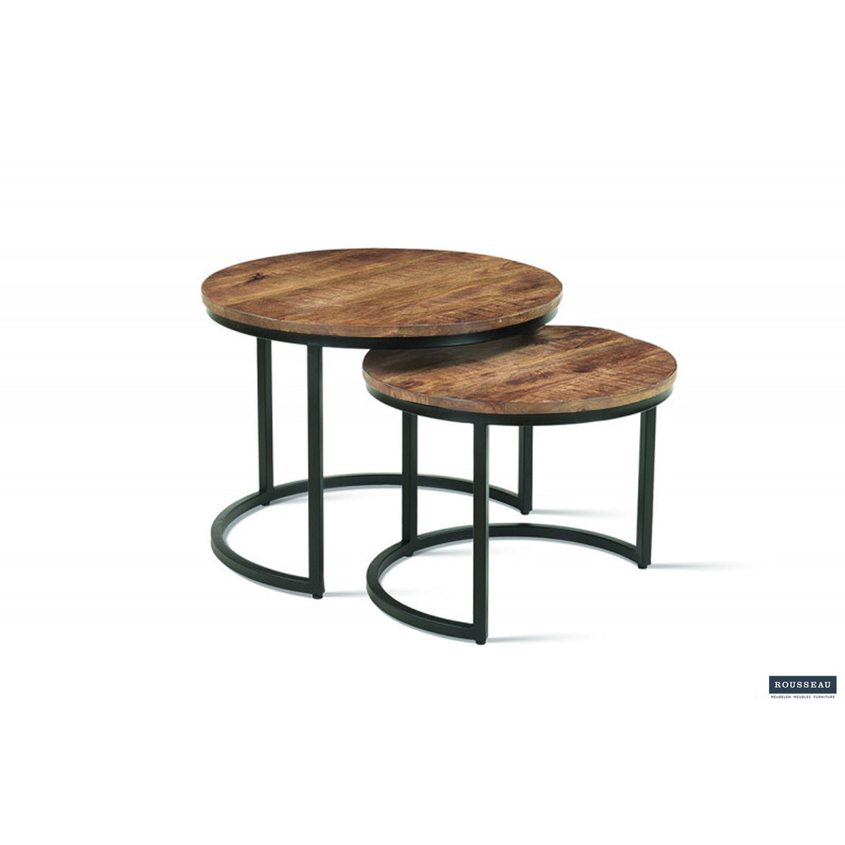 Tables basses Goja — Set de 2, bois de manguier