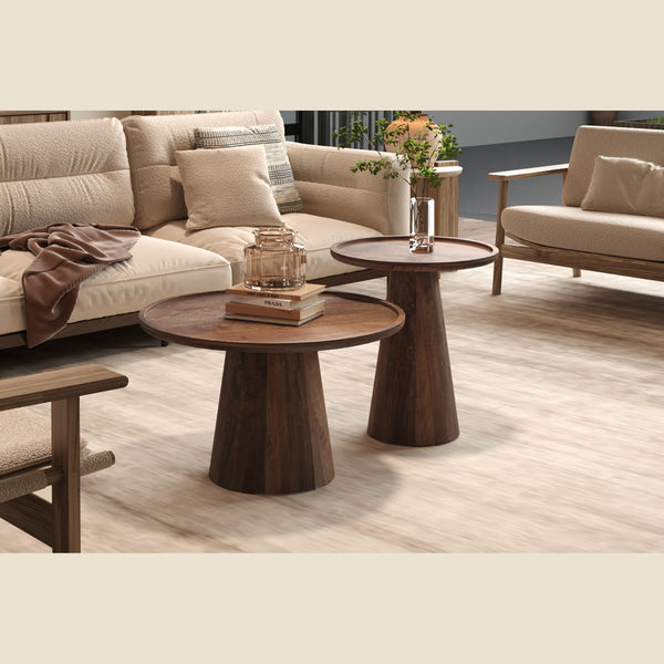 Table basse Jules — Ronde, bois de manguier