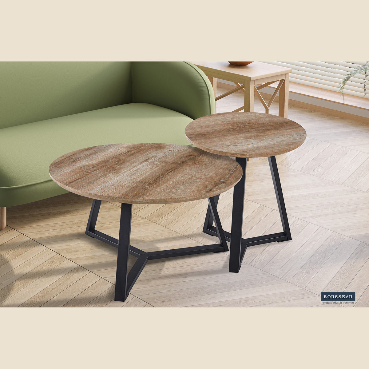 Table basse Paso 1 — Décor chêne vieilli