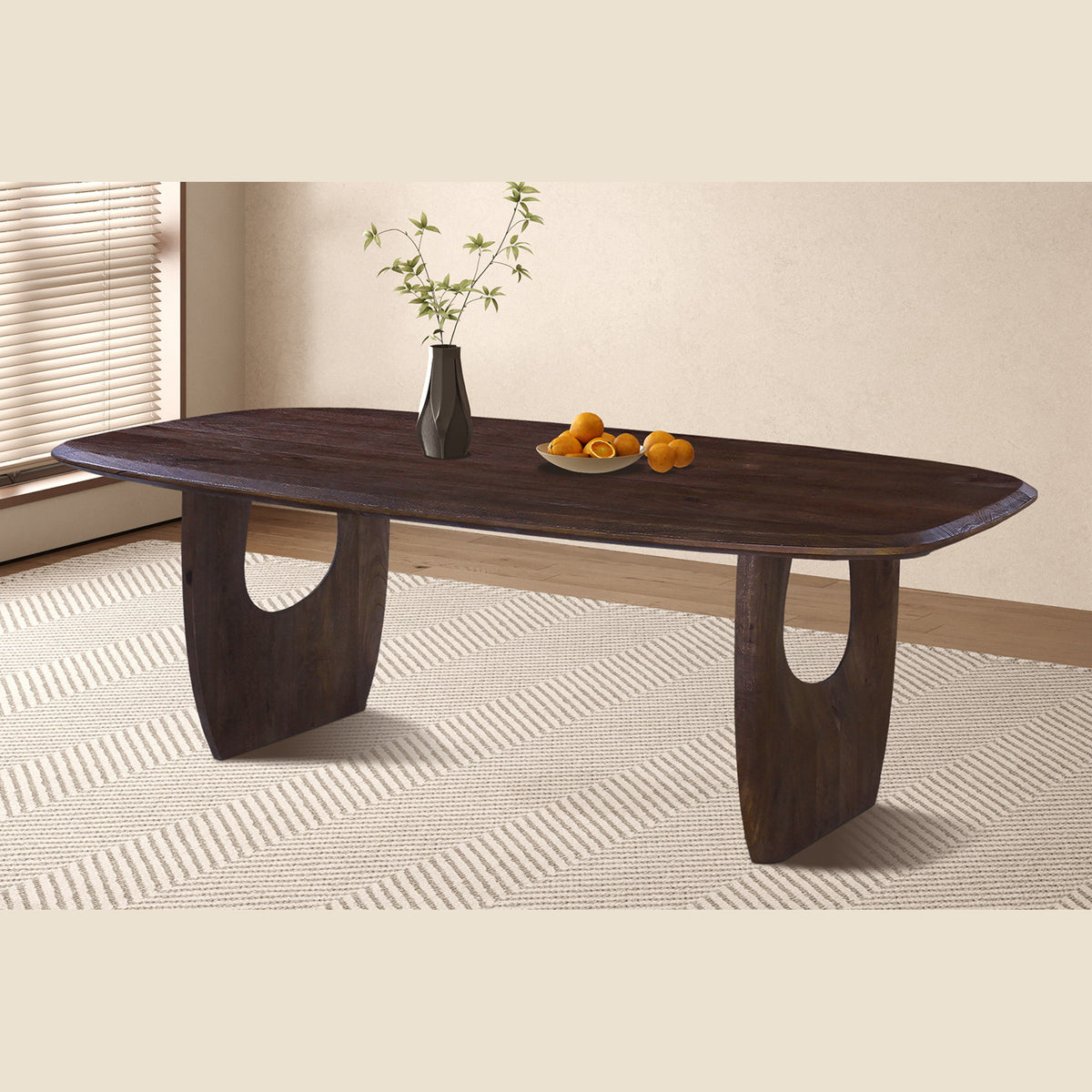 Table Braga — Bois de manguier, ovale danoise
