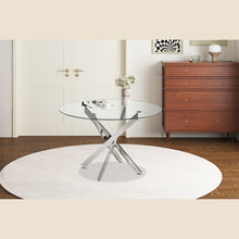 Table Lasi — Verre trempé, pieds chromés