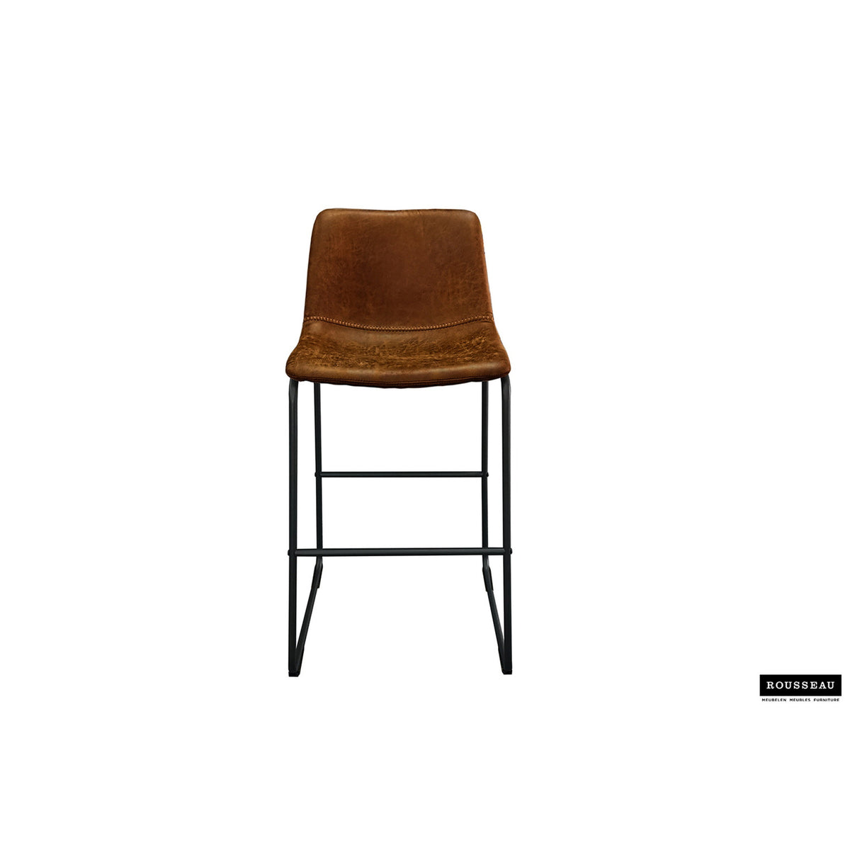 Tabouret de bar Mancia — PU cognac
