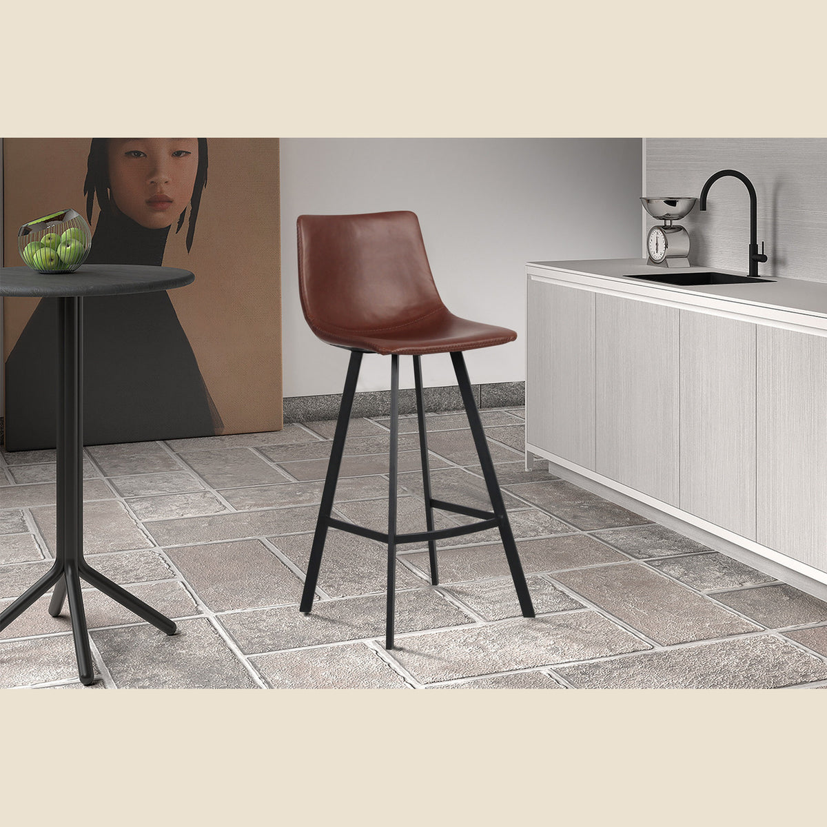 Tabouret de bar Ozan — PU vintage