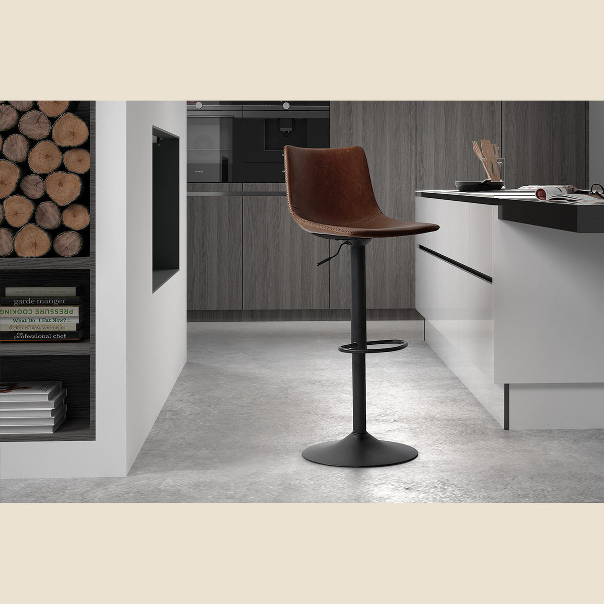 Tabouret de bar Trevi — PU vintage