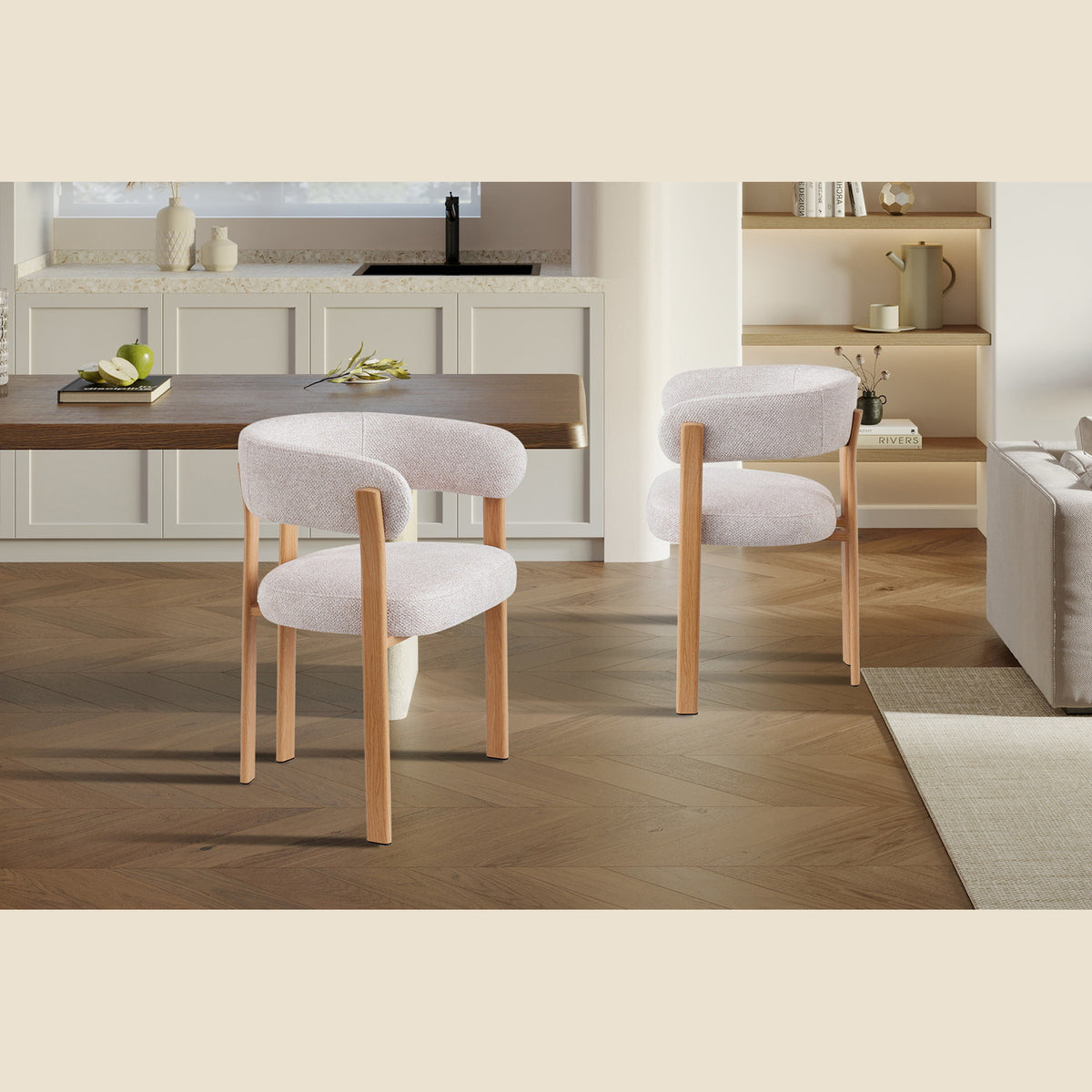 Chaise avec accoudoirs Julia — Tissu chiné