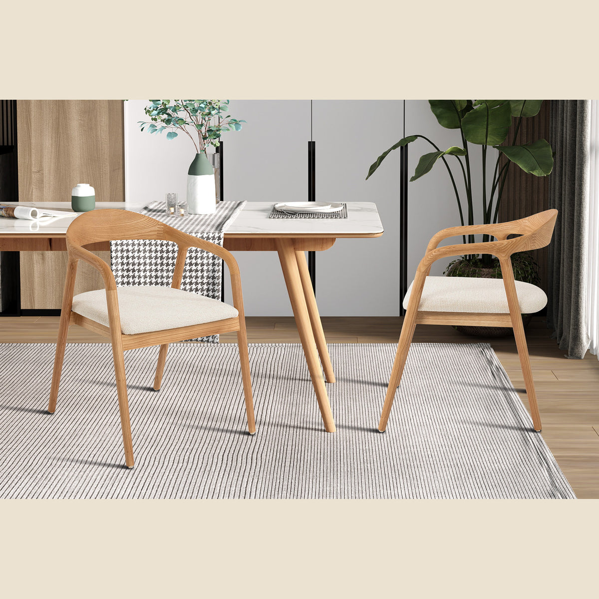 Chaise Claire — Frêne massif et tissu