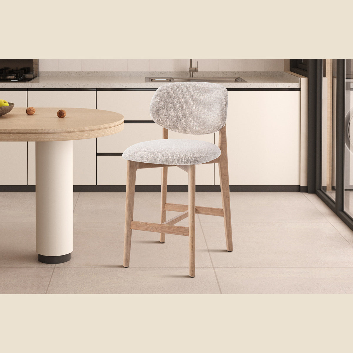 Chaise de comptoir Carmen — Chêne massif