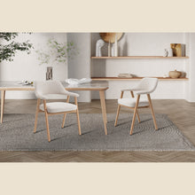 Chaise Coralie — Chêne massif et tissu